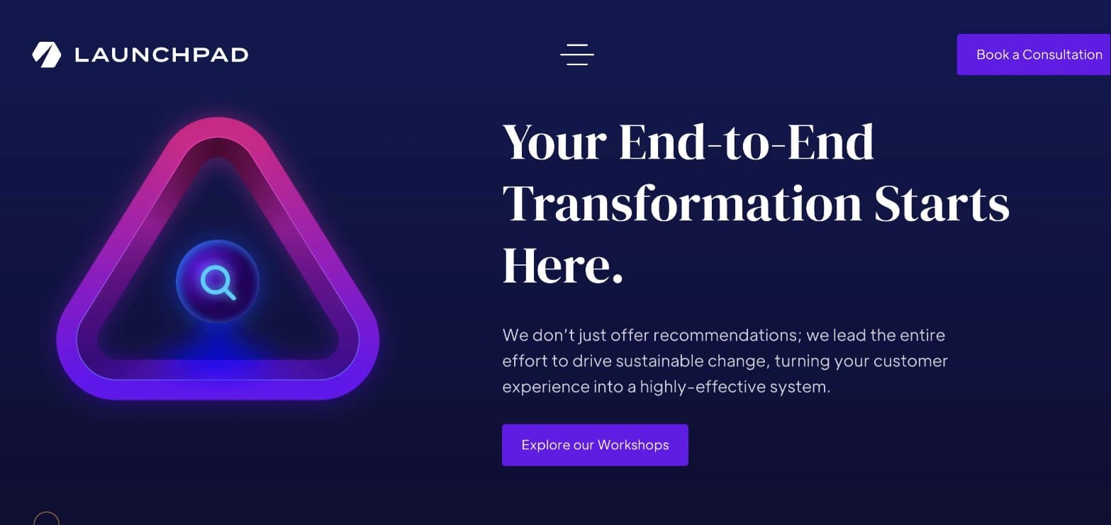 Le site de Launchpad conçu par ODi7, présenté sur l'ambiance du lieu