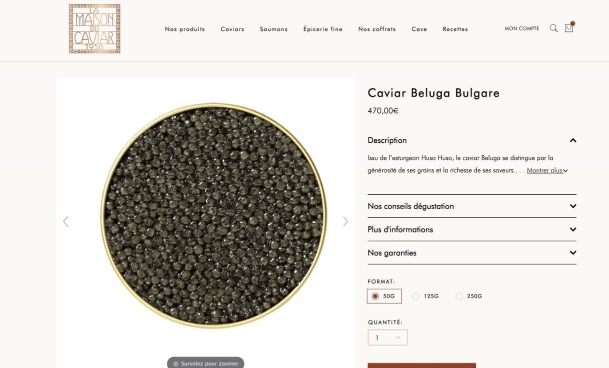 La Maison du Caviar (Caviar et épicerie fine, Paris) : photo 2 du projet