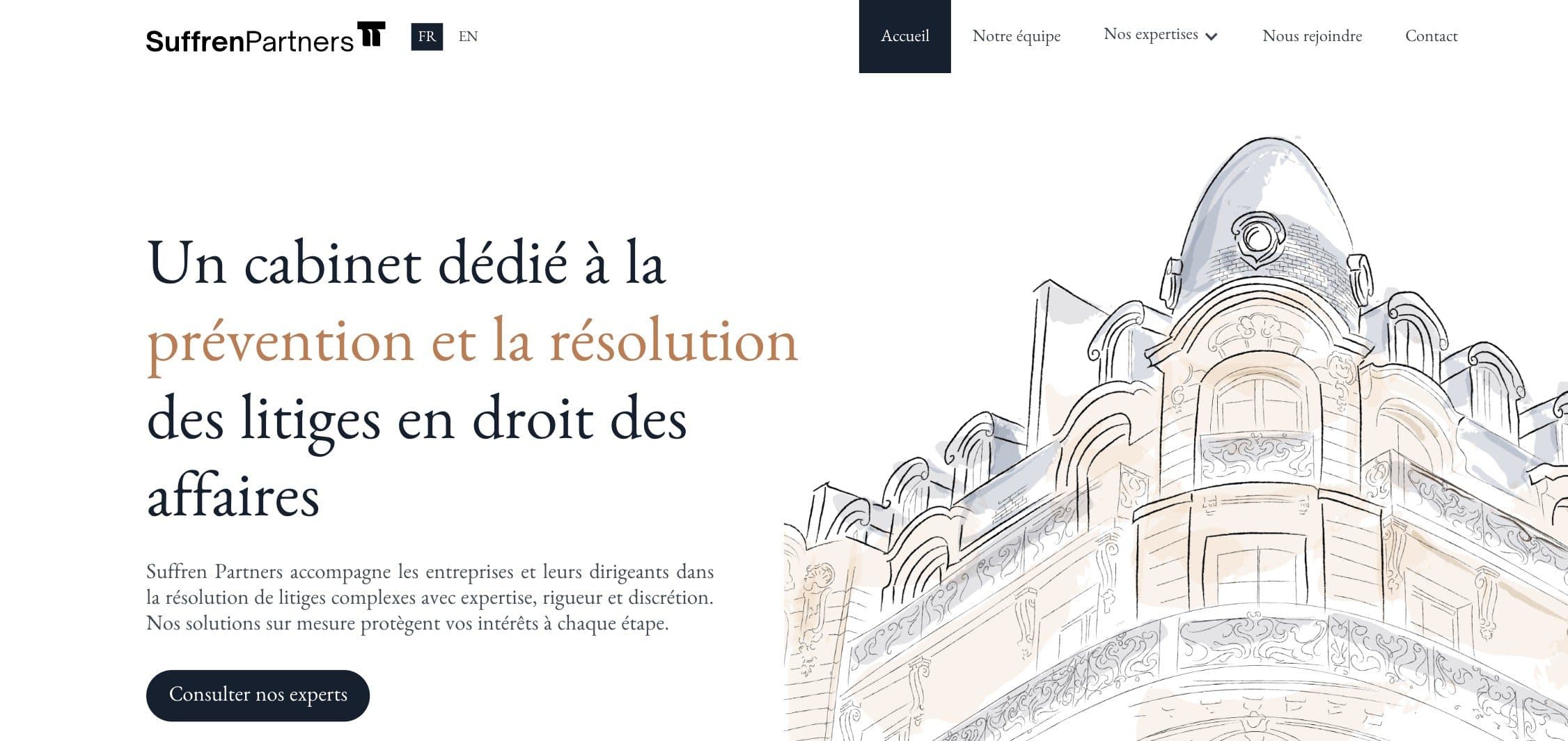 Le site de Suffren Partners conçu par ODi7, présenté sur l'ambiance du lieu