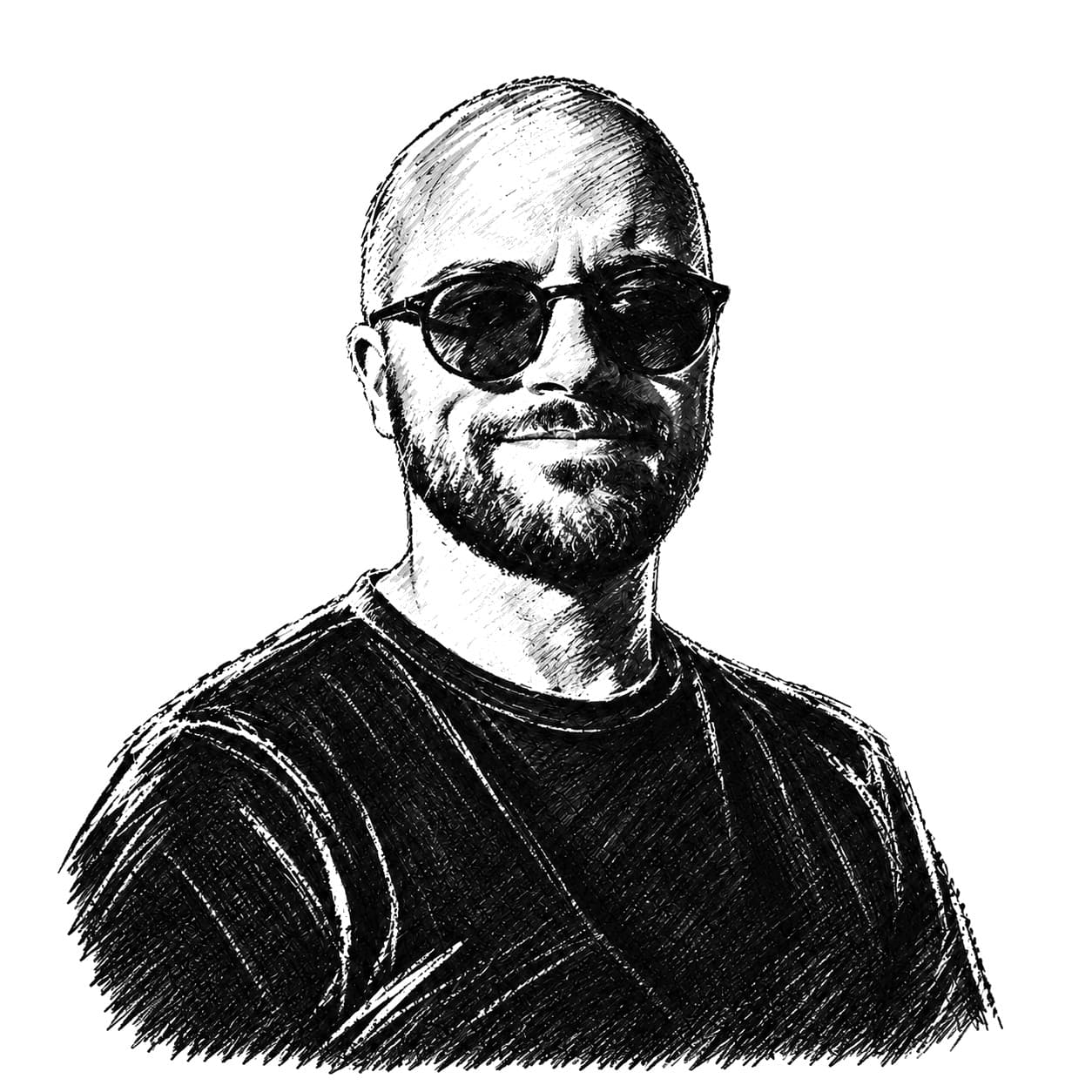 Portrait dessiné de John, fondateur d'ODi7